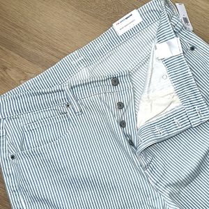 Extra High Rise Blue/White Striped Stretch Jeans